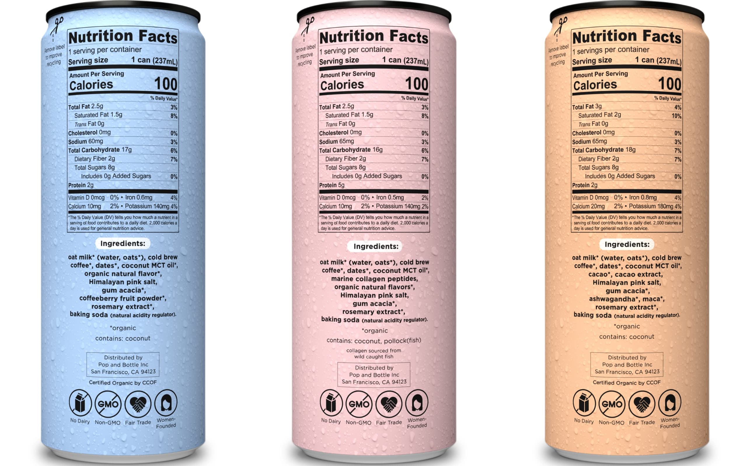 Pop and Bottle Vanilla collagen latte can delivers creamy mornings without dairy
