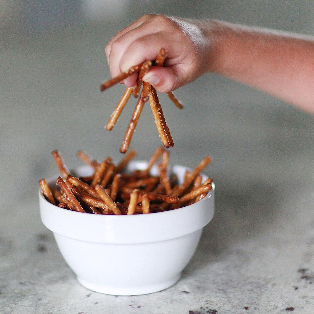 Pop Daddy party serving idea image featuring gourmet pretzels at gatherings.