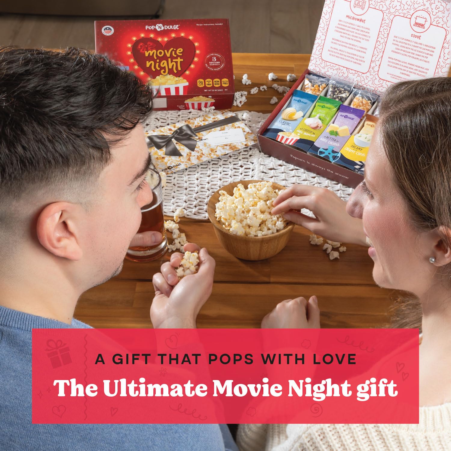 Pop n' Dulge five kernel varieties showcased for flavorful popcorn nights