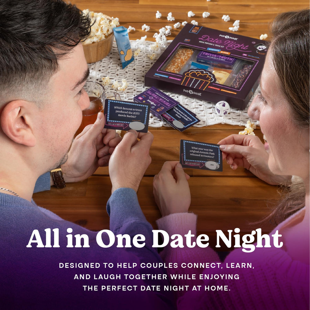 Pop n' Dulge movie dice picker guides film choices for movie night.