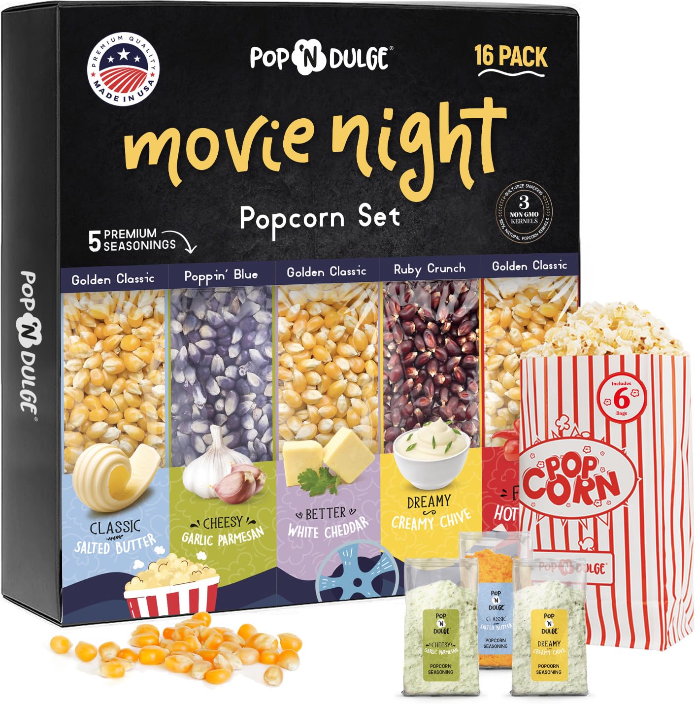 Pop n' Dulge Ruby Crunch kernels for vibrant popcorn at home theater nights