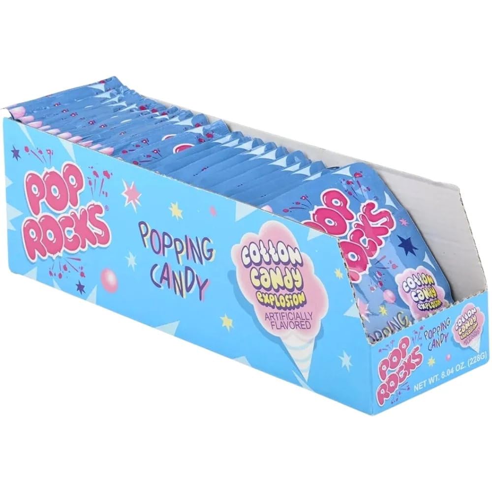 Pop Rocks Cotton Candy 24-count pack displayed as a convenient snack option.
