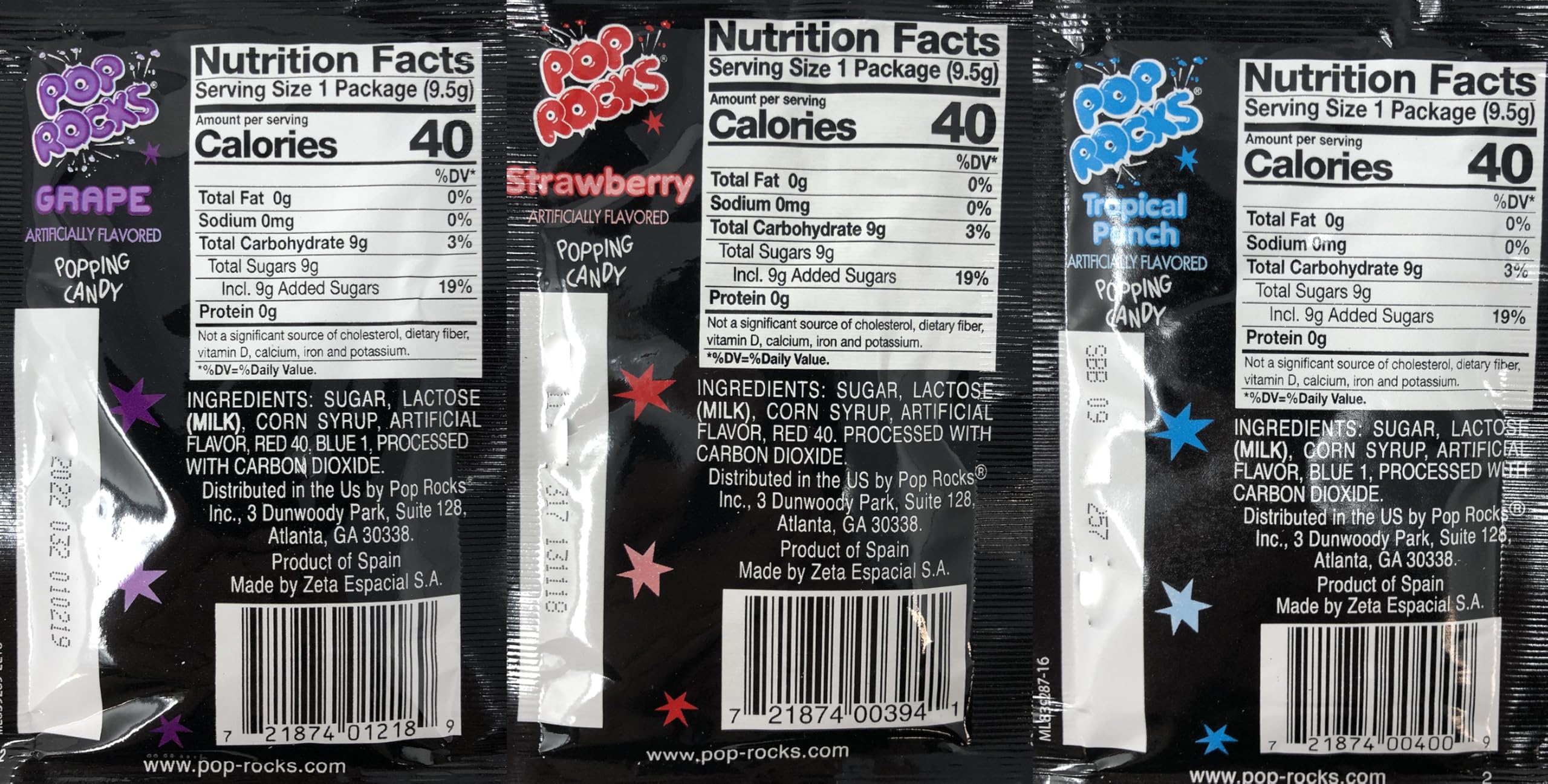 Pop Rocks bubble gum and blue razz – fun party candy display.