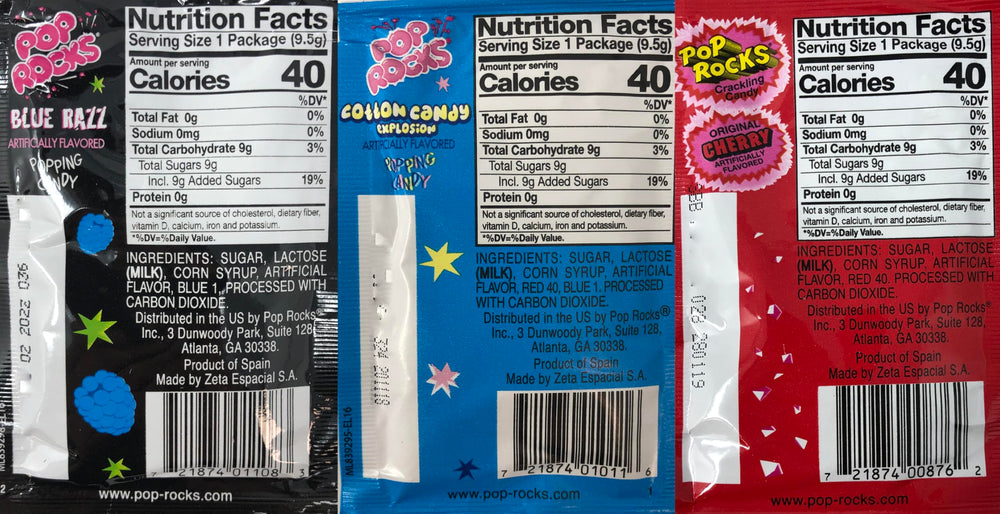 Pop Rocks grape and strawberry – great for gifts and pinatas.