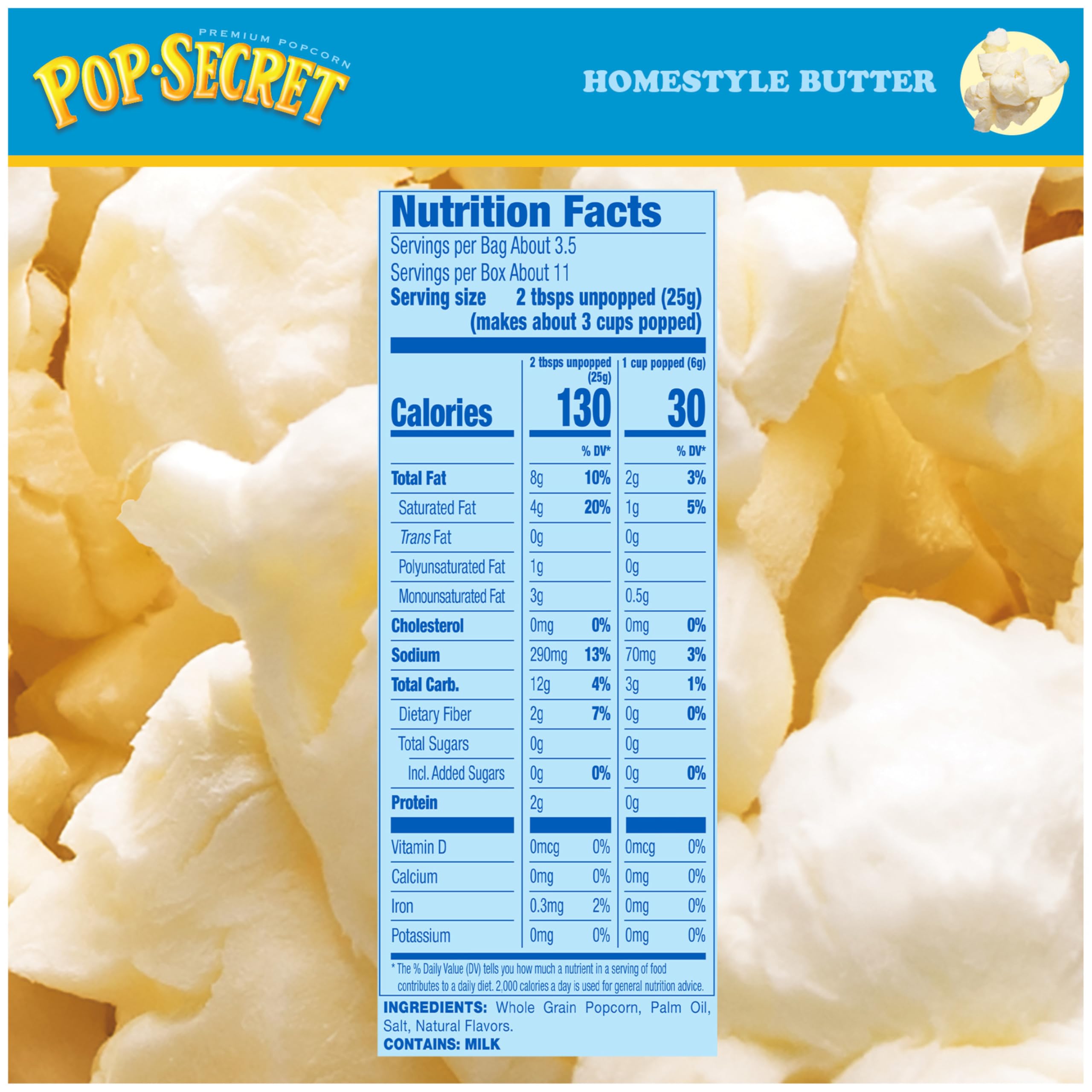Pop Secret box with three bags front; ready-to-share snack for game night.
