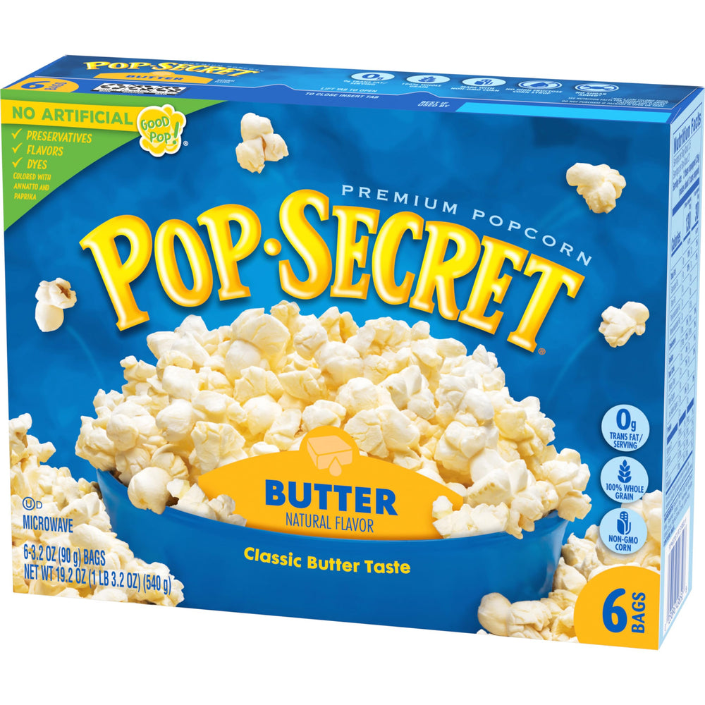 Movie night setup with Pop Secret Butter popcorn, ready to share.