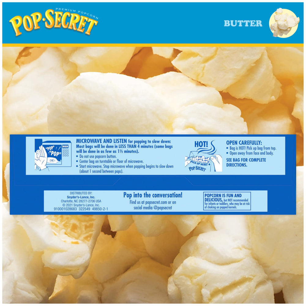 Steaming Pop Secret Butter popcorn in a bowl, ready to enjoy.
