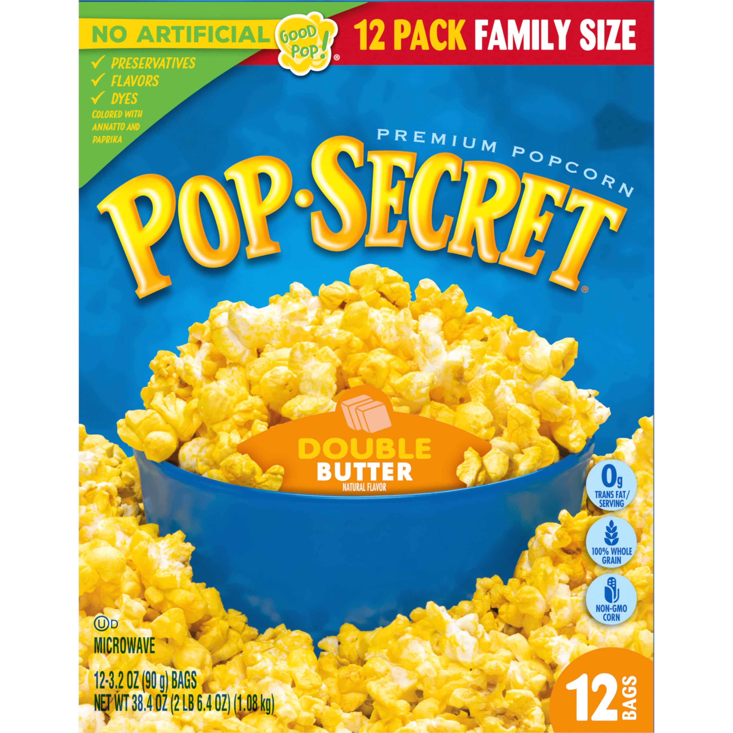 Pop Secret Double Butter popcorn serving-bowl, ideal for sharing during game night