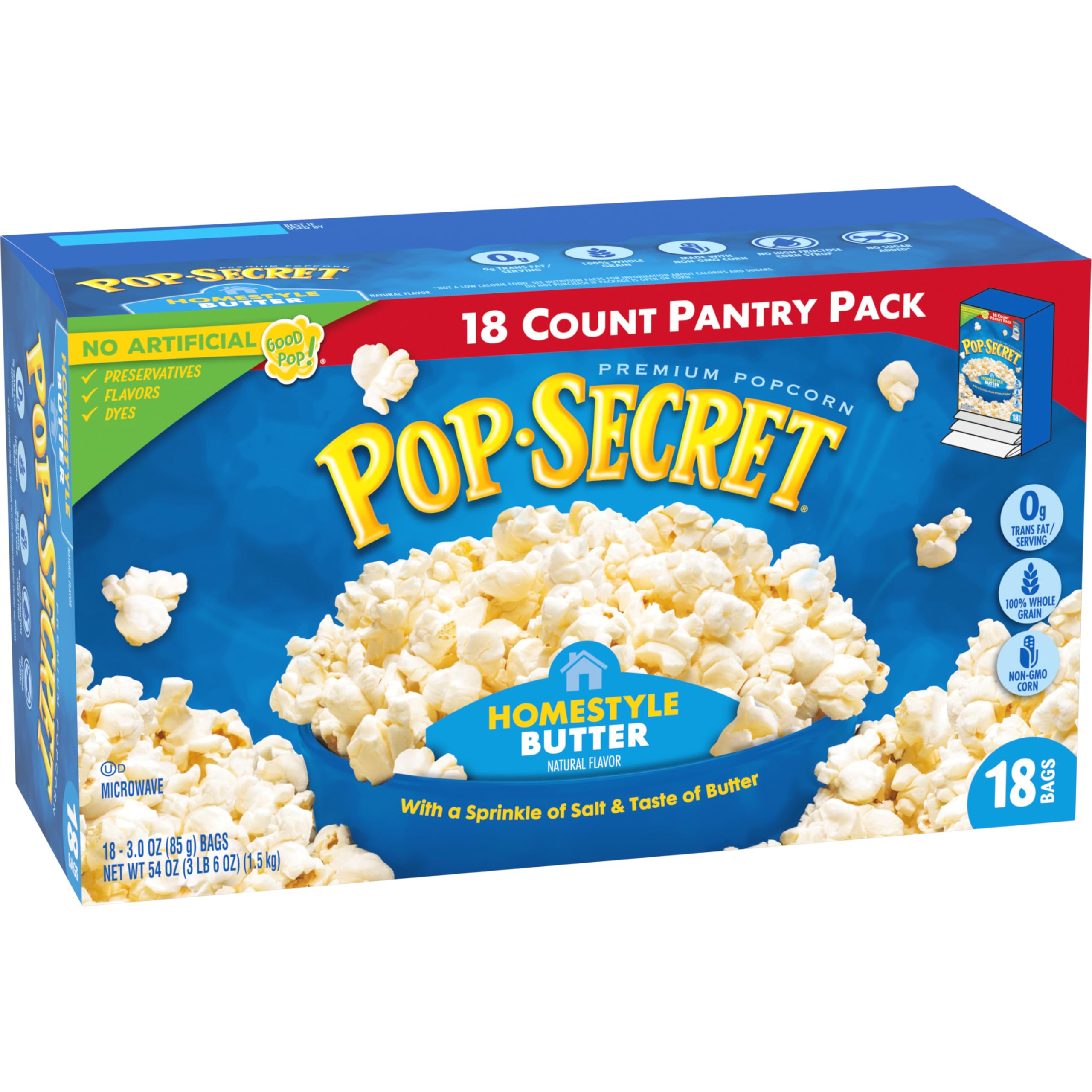 Light, airy crunch texture shown for satisfying popcorn moments with Pop Secret.