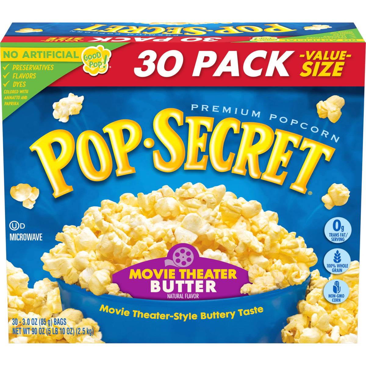 Pop Secret Movie Theater Butter bags ready for sharing during movie night.