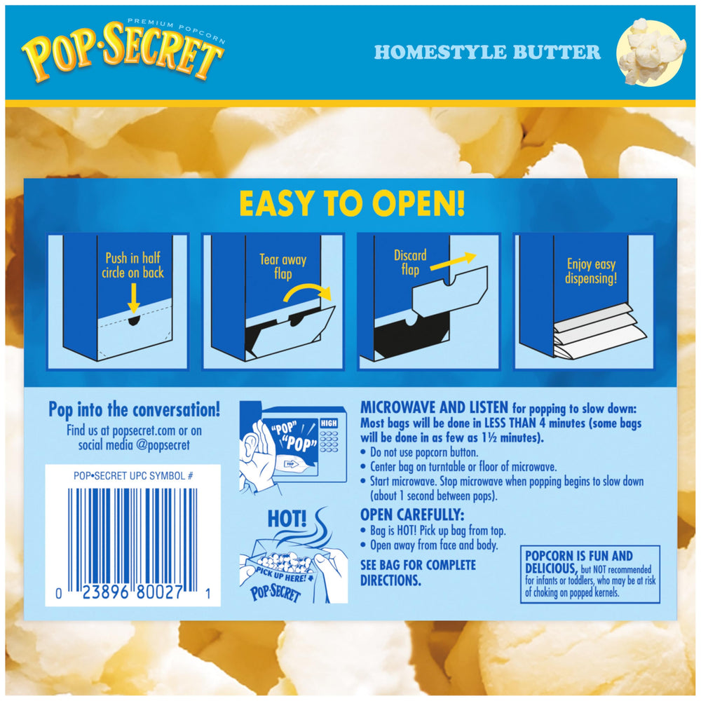 Non-GMO kernels image emphasizes clean-label snacking choice by Pop Secret.