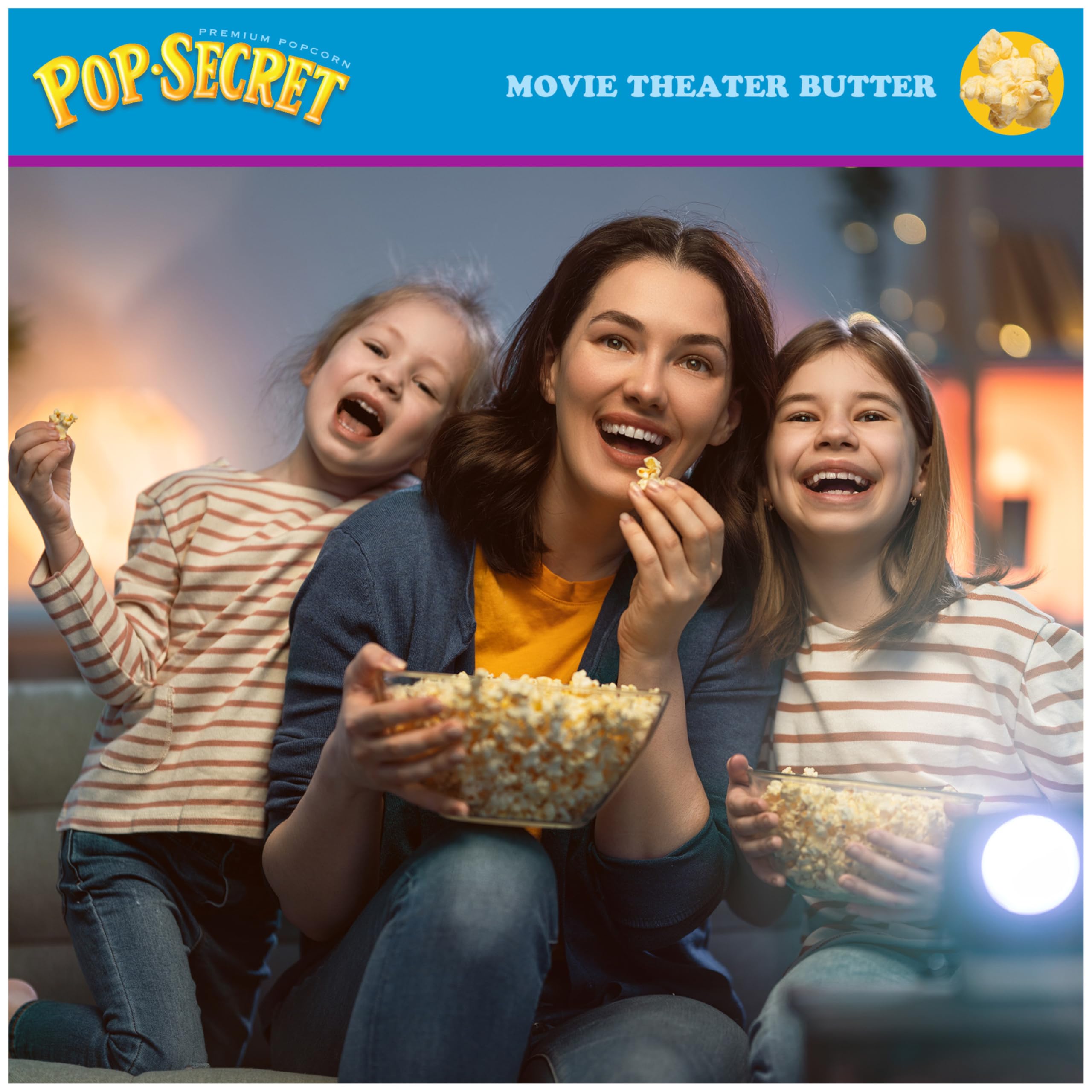Pop Secret non-GMO kernels indicate a wholesome snacking option.