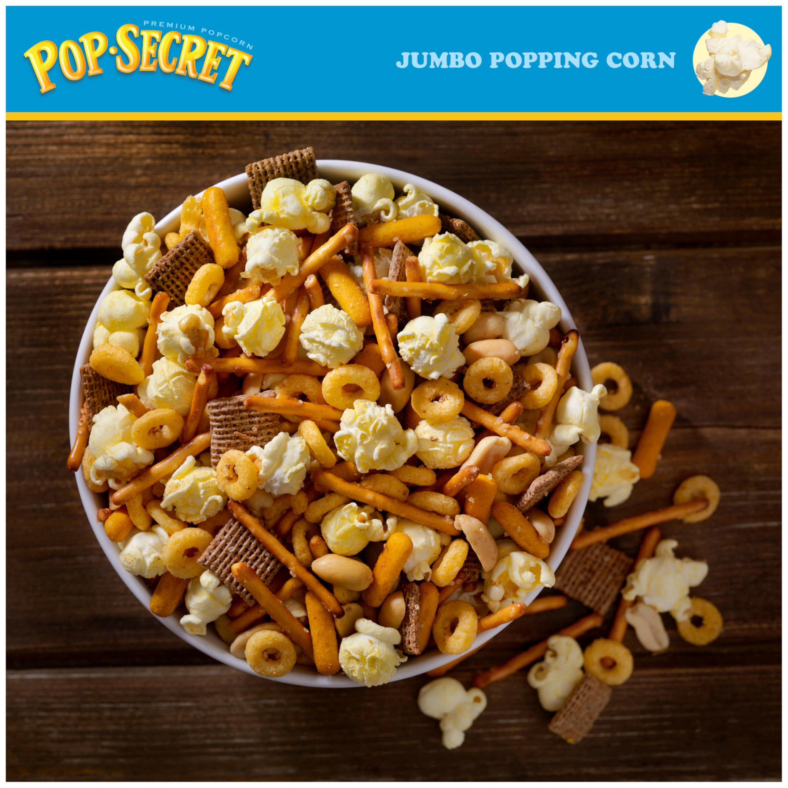 Pop Secret kernels offer flavor versatility with salt, butter, or spices.