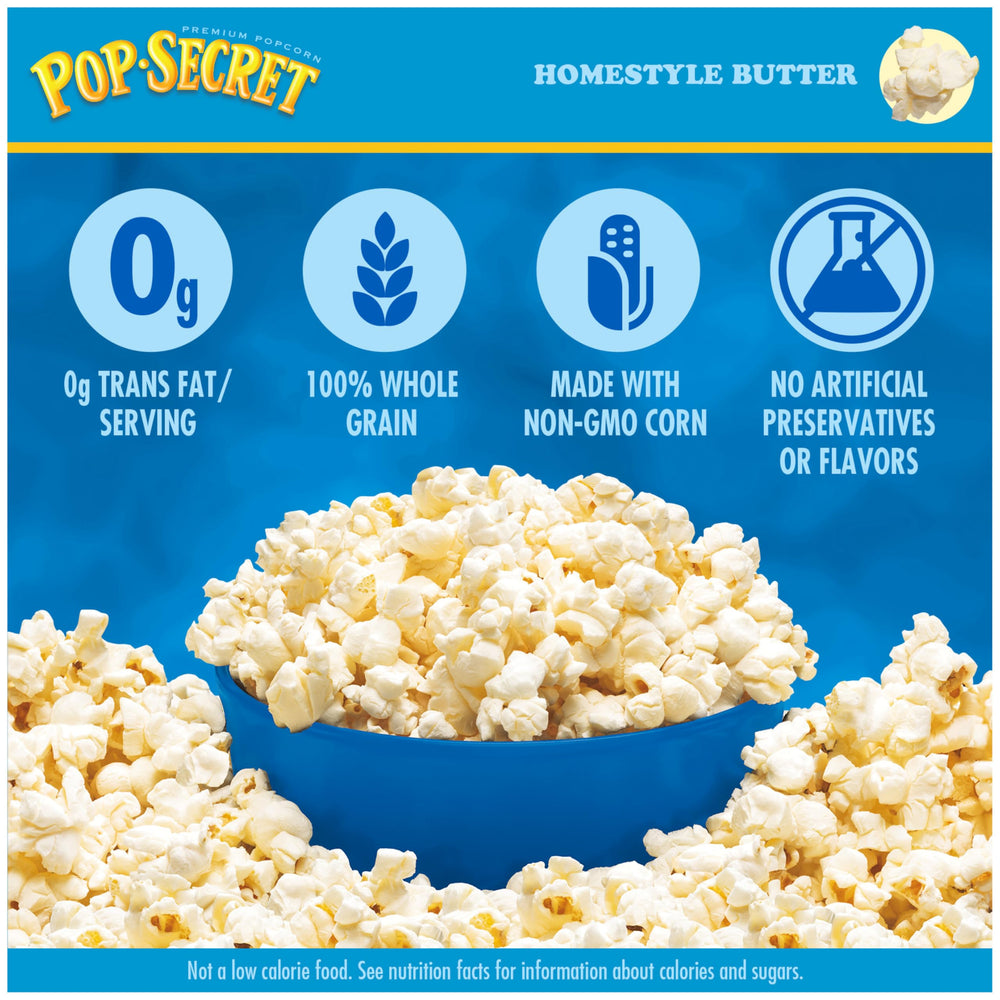 Pop Secret popcorn steaming in a bowl; inviting aroma and warm homestyle flavor.