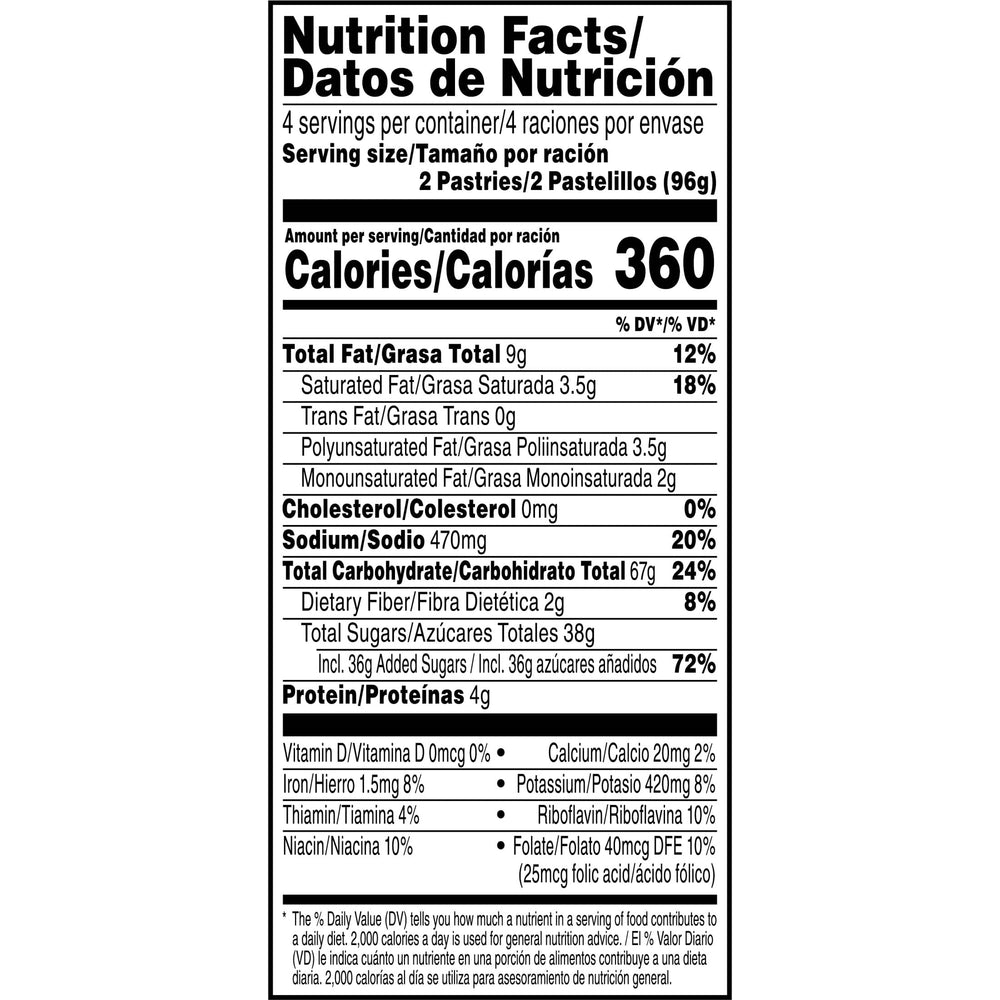 Pop-Tarts box highlighting three B vitamins for a convenient snack boost.
