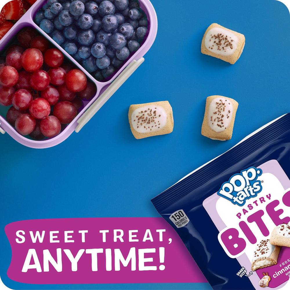 Pop-Tarts Bites Frosted Cinnamon Roll microwavable option for warming.