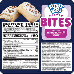 Pop-Tarts Bites Frosted Cinnamon Roll pouch-closeup highlighting frosting.