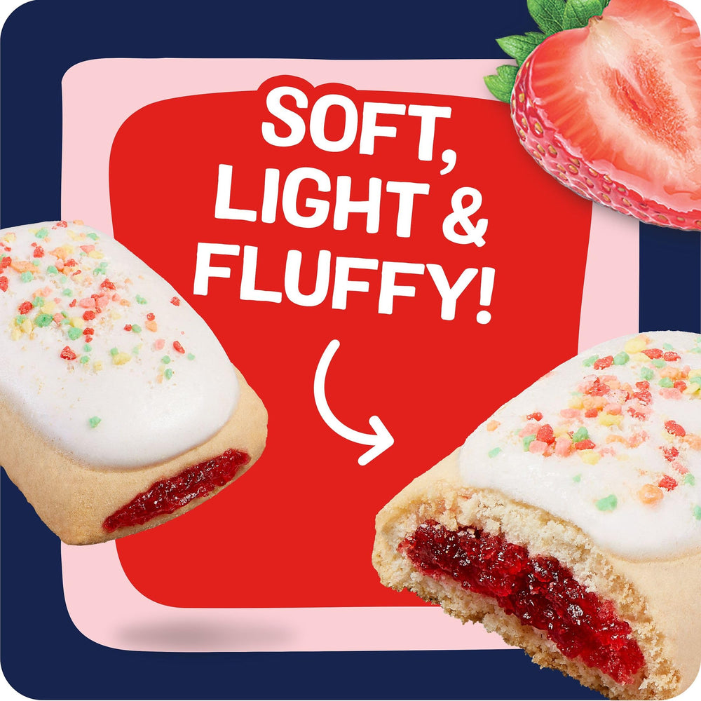 Pop-Tarts Bites lunchbox-friendly treat with strawberry filling and frosting.
