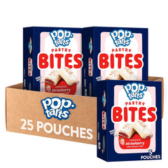 Pop-Tarts Bites frosted strawberry with sprinkles, perfect for quick on-the-go snacking.