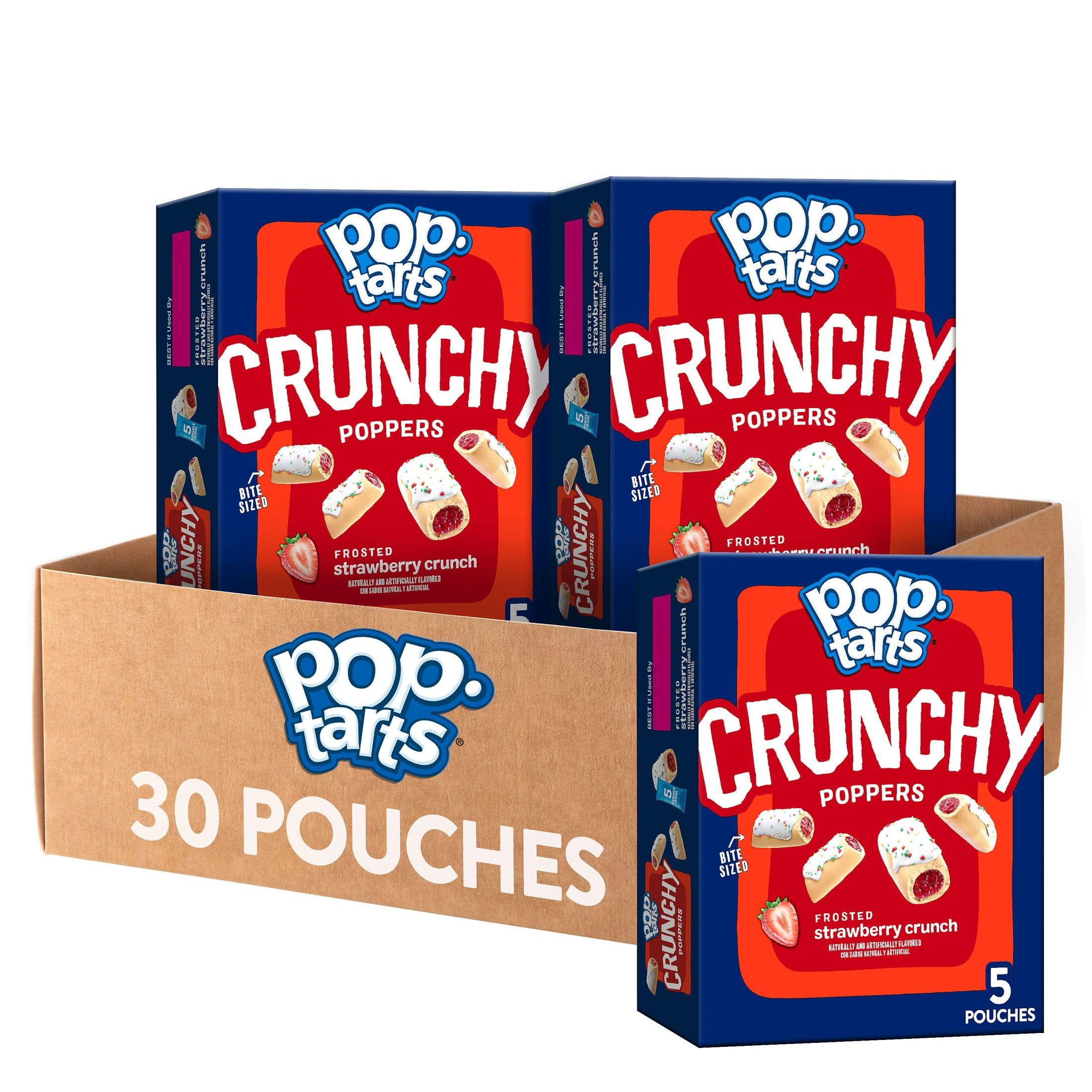 Pop-Tarts Crunchy Poppers packaging shows six-box set for sharing.