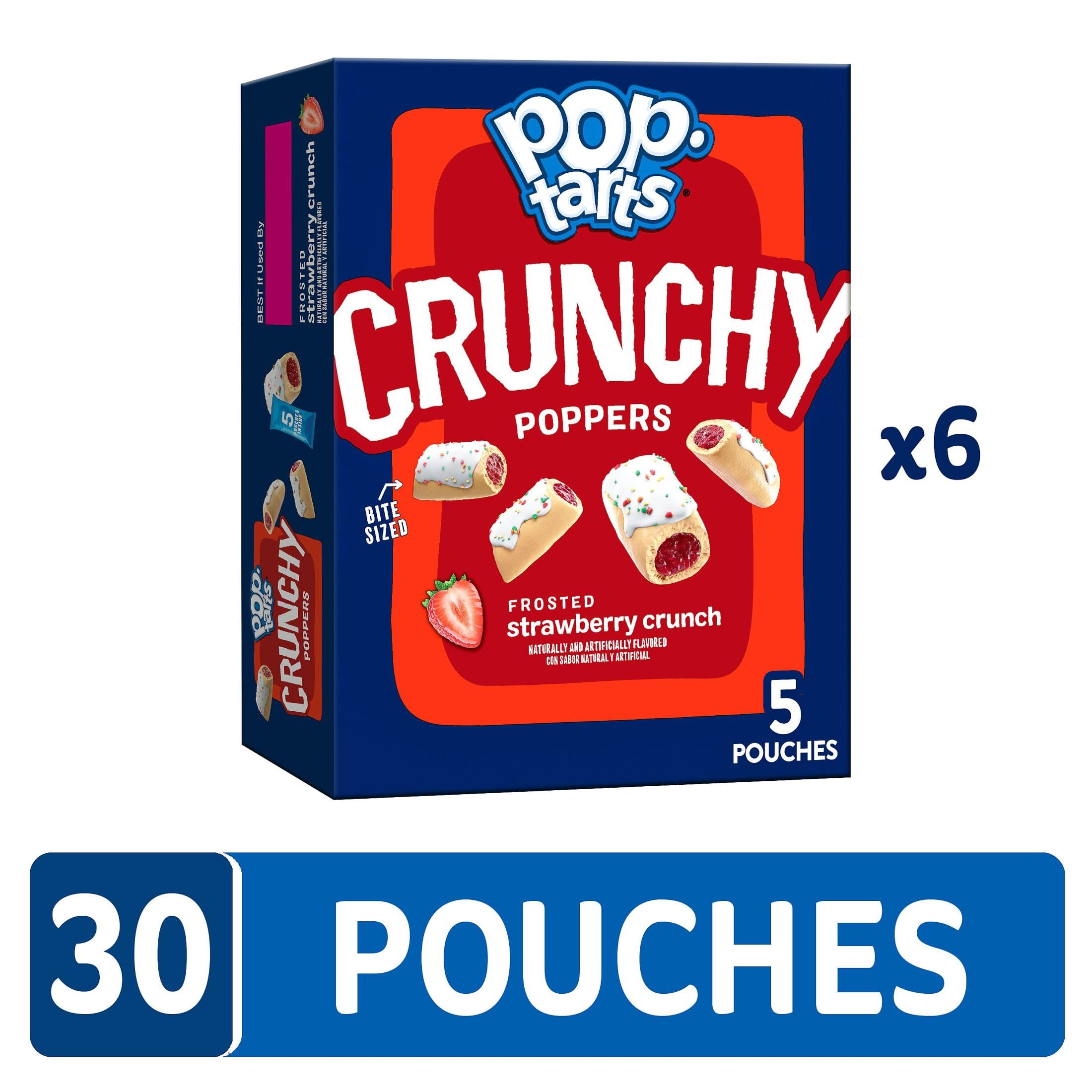 Pop-Tarts Crunchy Poppers strawberry filling appears gooey and flavorful.