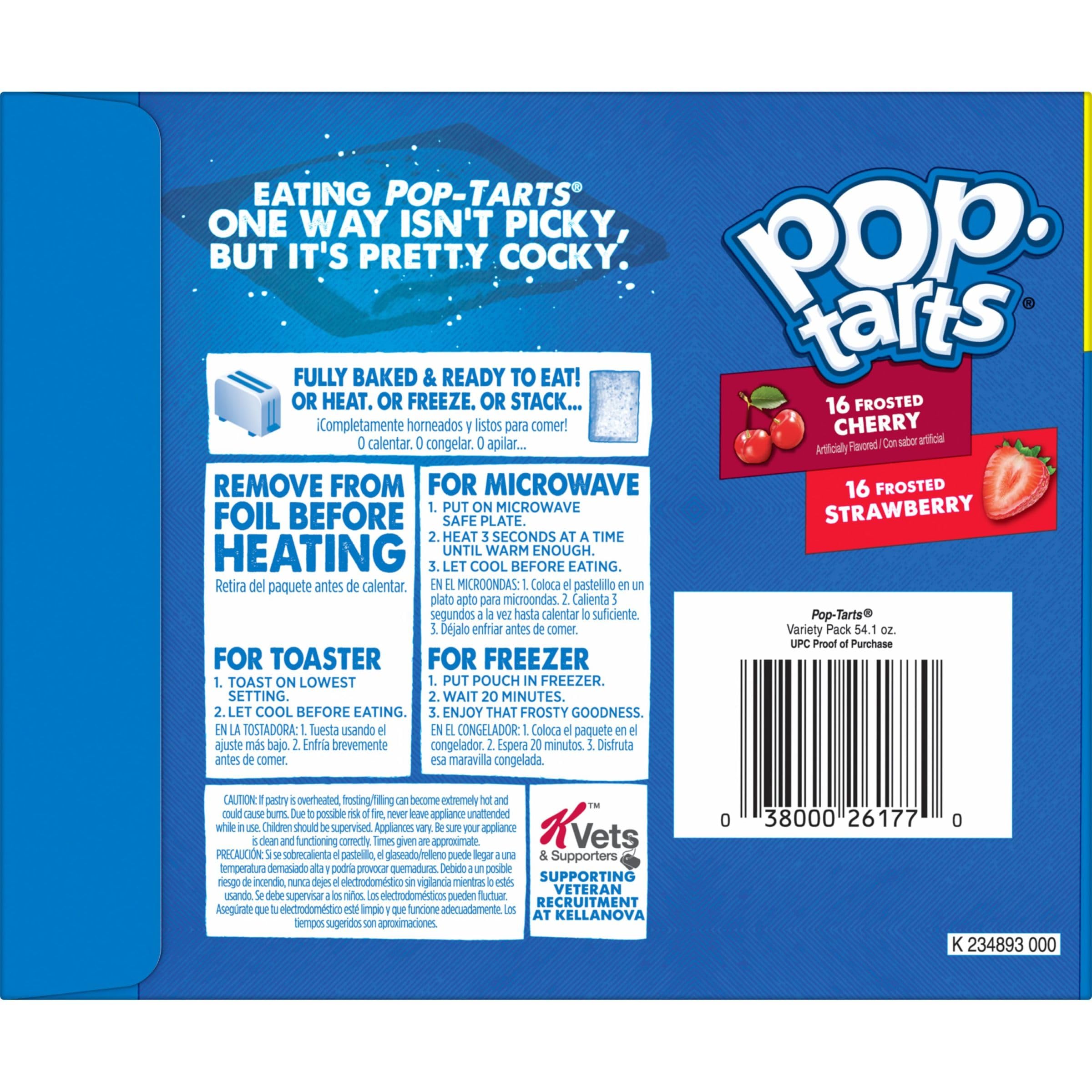 Pop-Tarts foil-packaged pastry ready to grab.