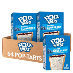 Pop-Tarts Frosted Blueberry 64 pastries for quick breakfast.