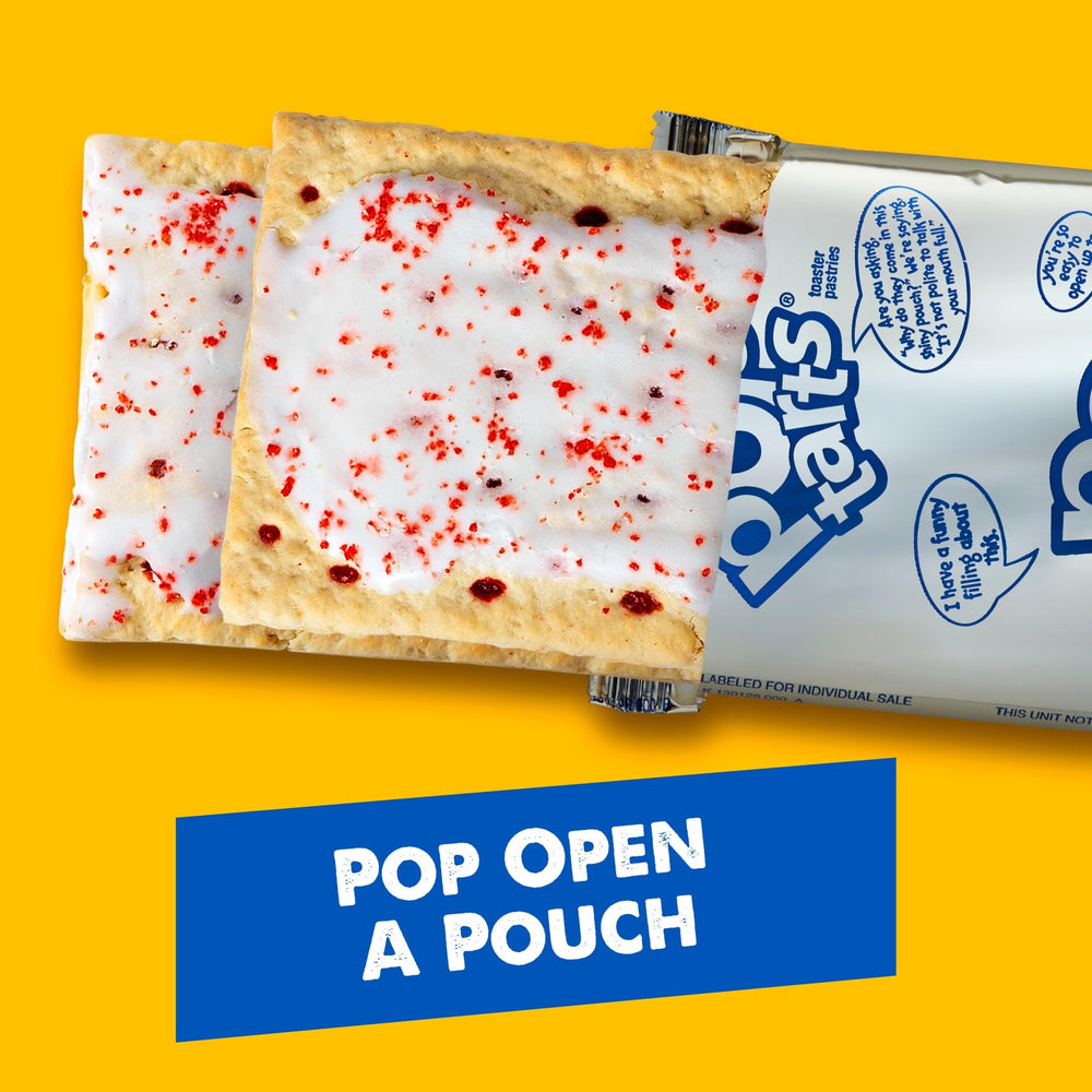 Pop-Tarts Frosted Blueberry pastries, flavorful snack pair with milk