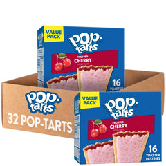 Pop-Tarts Frosted Cherry pastry close-up with sprinkles, ready for a quick breakfast.