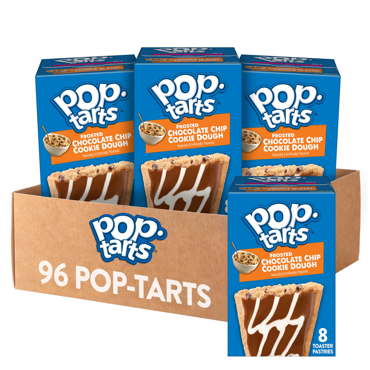 Pop-Tarts Frosted Chocolate Chip Cookie Dough box ready for lunch.