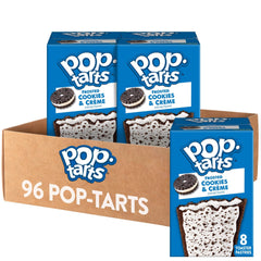 Pop-Tarts Frosted Cookies and Creme pastry front view, ready for a grab-and-go breakfast.