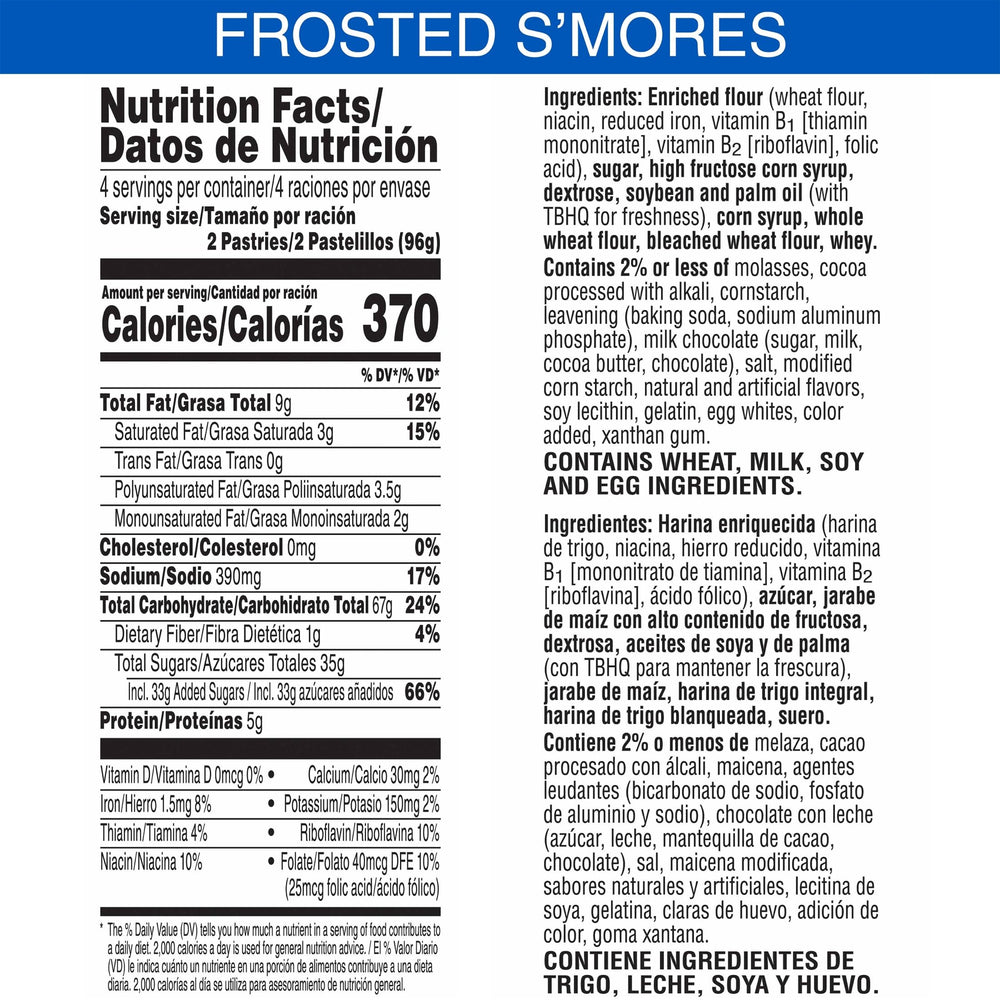 Pop-Tarts Frosted S'mores toaster-ready pastries warm up in minutes.