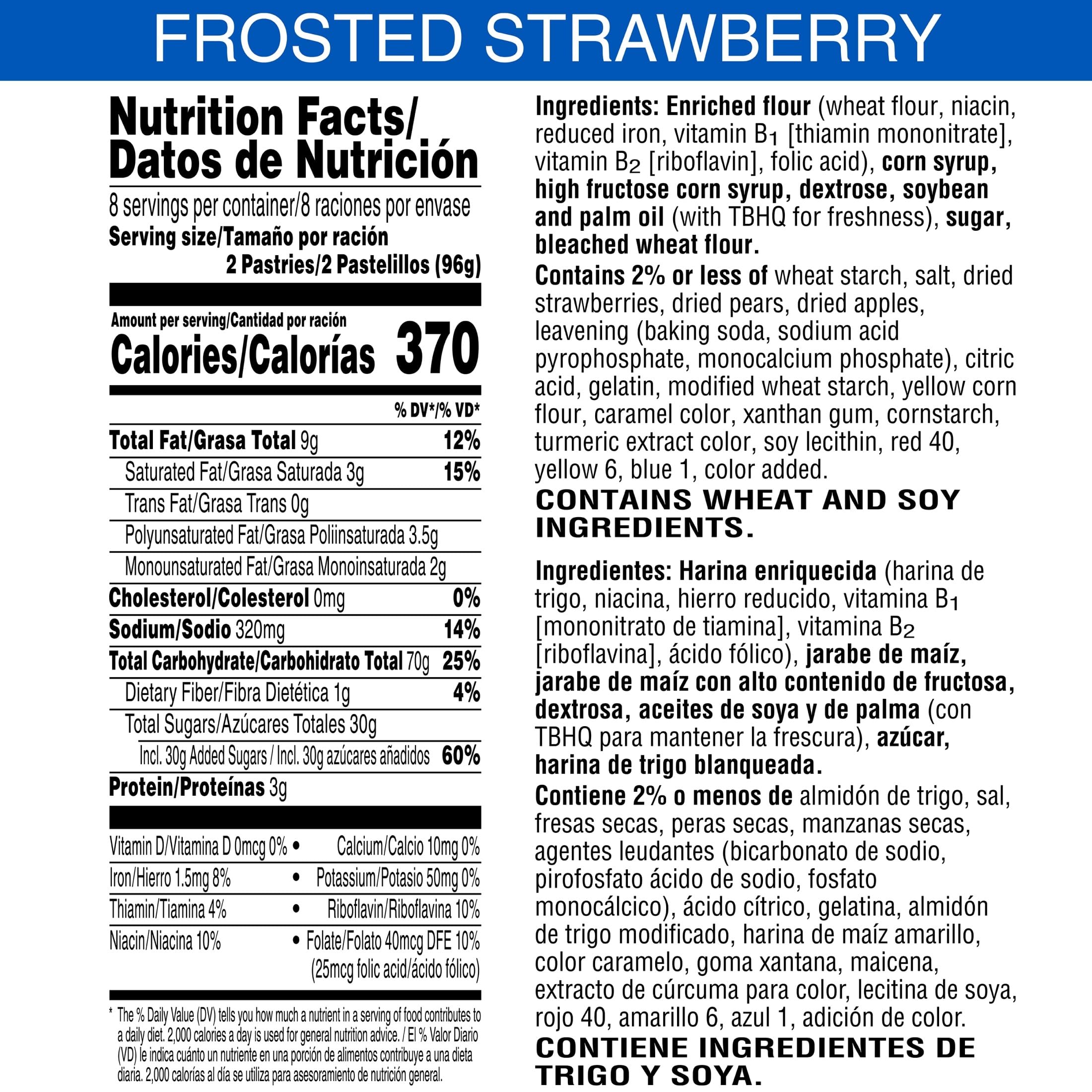 Pop-Tarts Frosted Strawberry 32-pouch pack highlights convenient, individually wrapped portions.