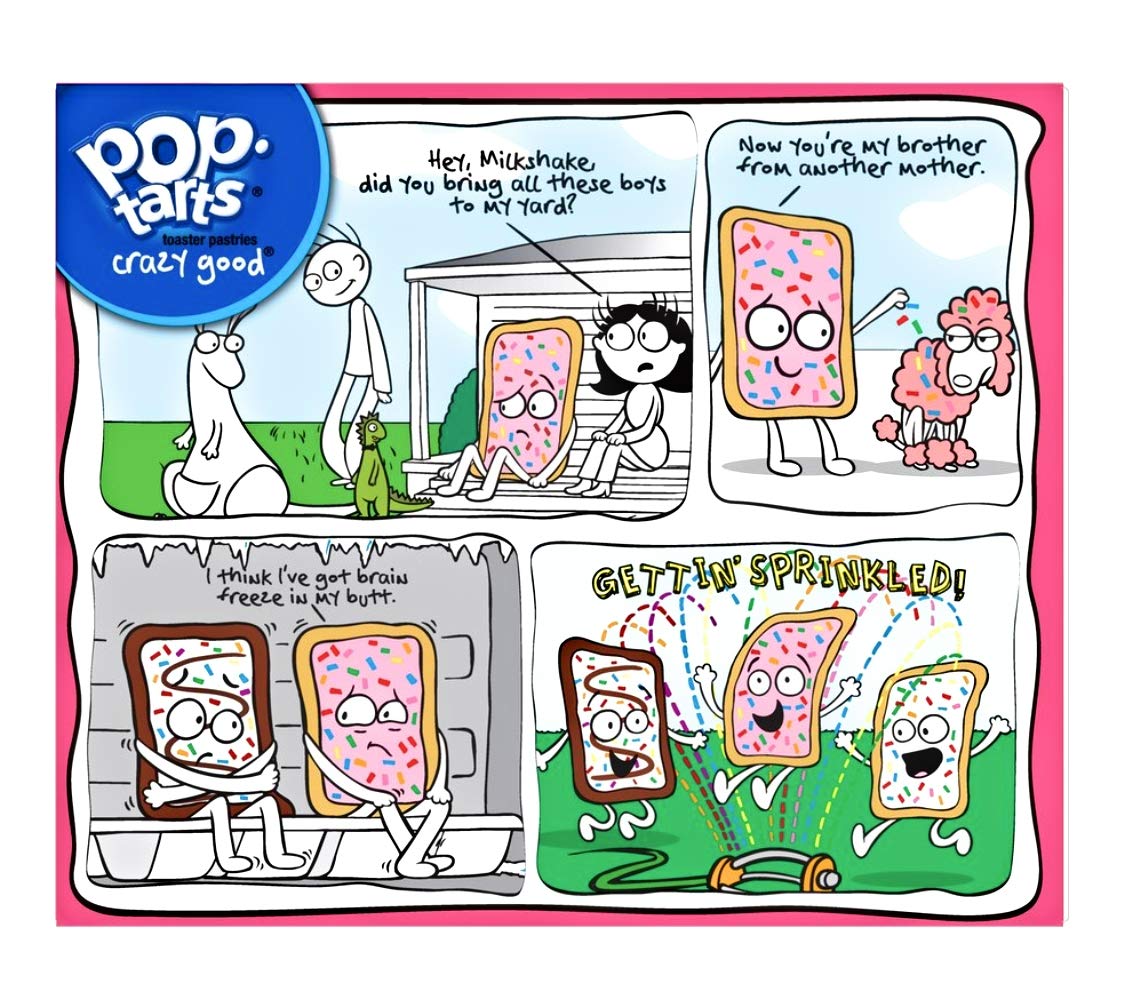 Close-up of Pop-Tarts Frosted Strawberry Milkshake ingredients and filling.