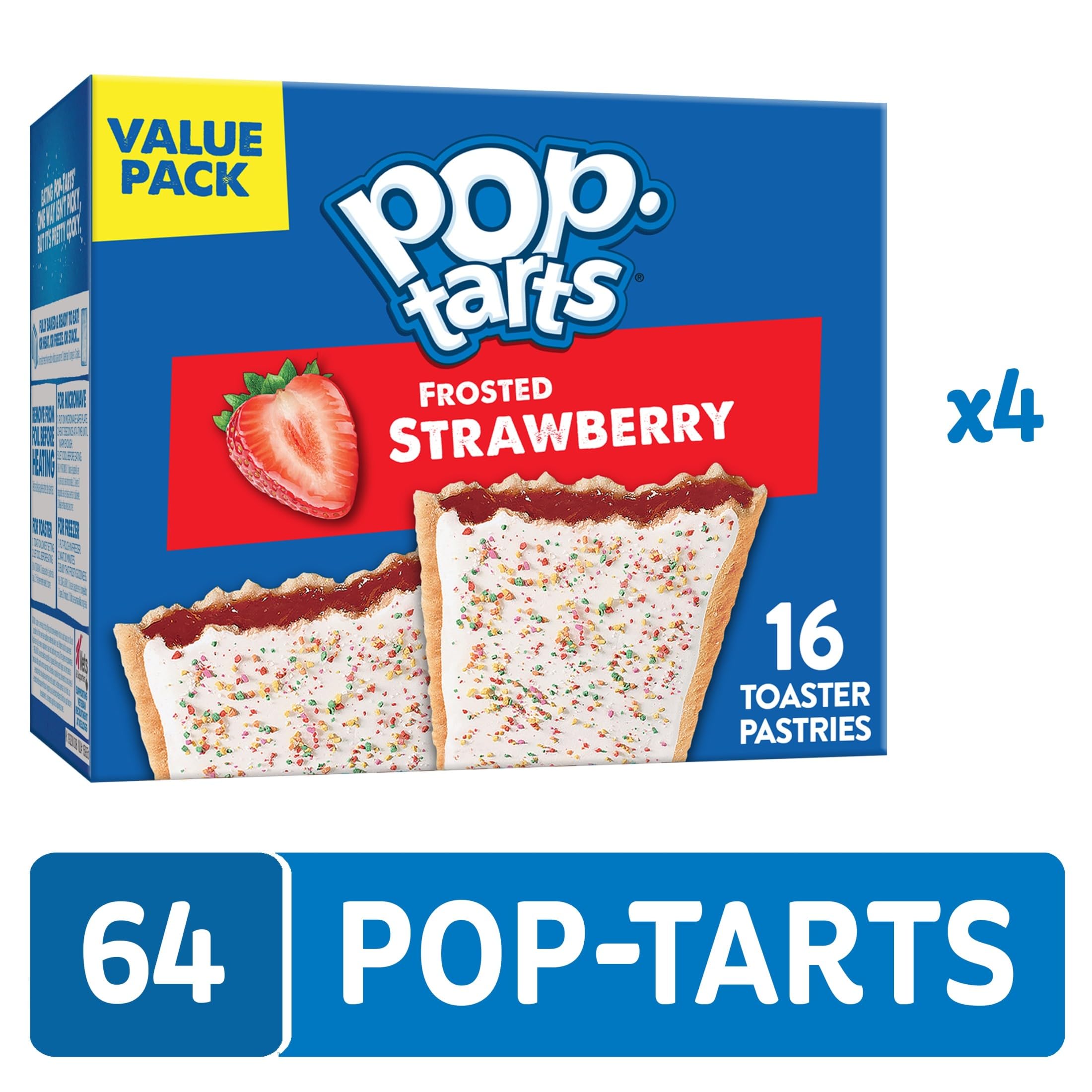 Pop-Tarts Frosted Strawberry close-up of crunchy sprinkles on soft crust.