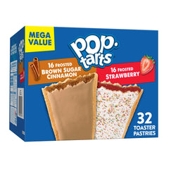 Pop-Tarts frosted strawberry toaster pastry satisfies quick breakfast with fruity filling.