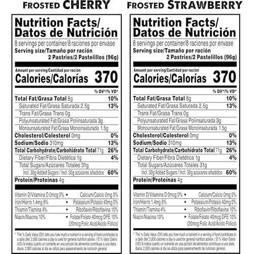 Two Pop-Tarts per pouch for measured portions.