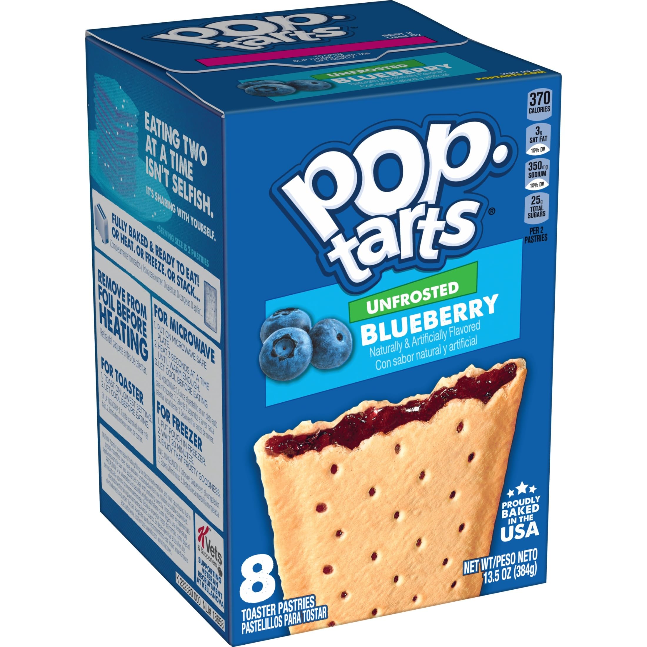 Pop-Tarts Unfrosted Blueberry box front, a family breakfast favorite
