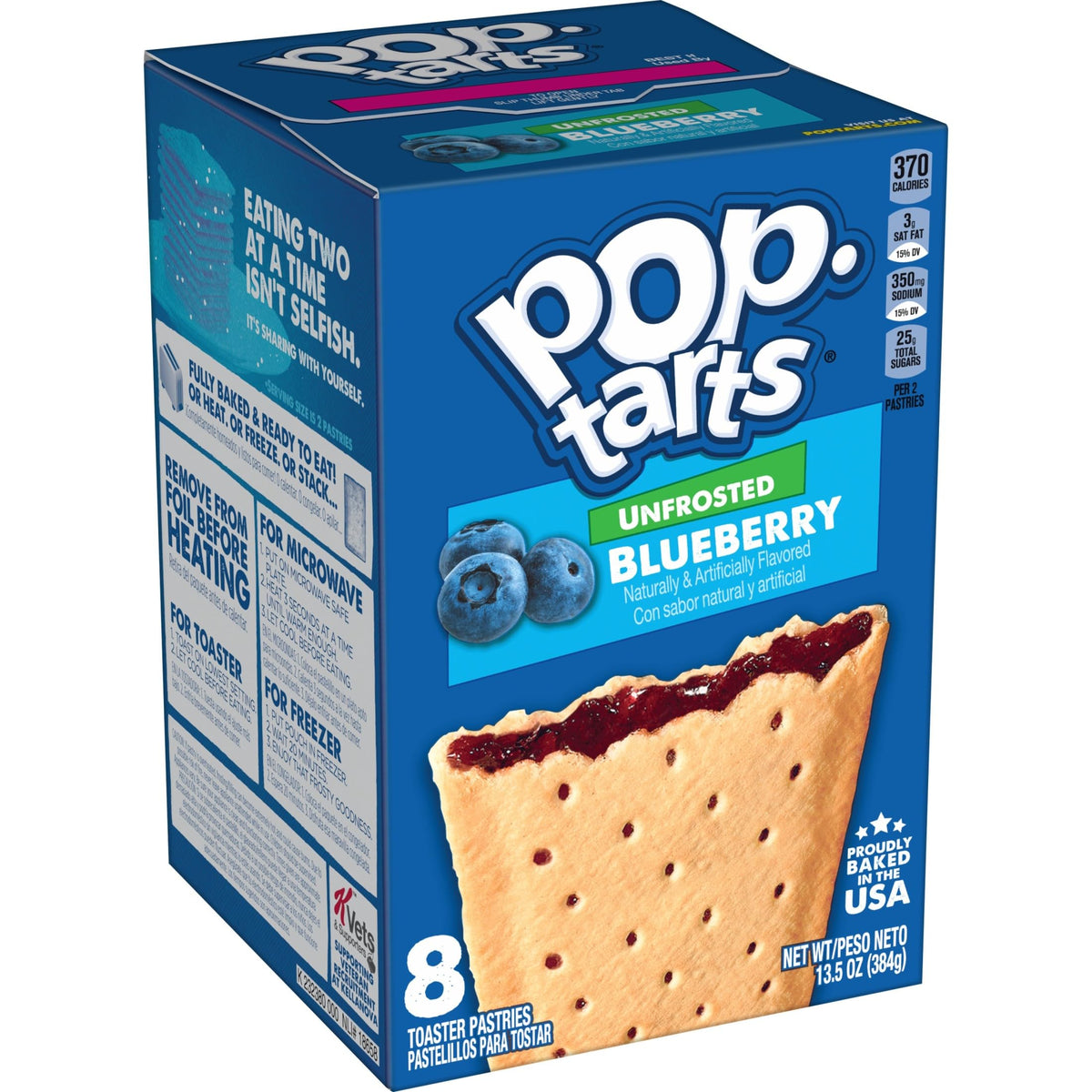 Pop-Tarts Unfrosted Blueberry box front, a family breakfast favorite