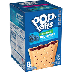 Pop-Tarts Unfrosted Blueberry box front, a family breakfast favorite