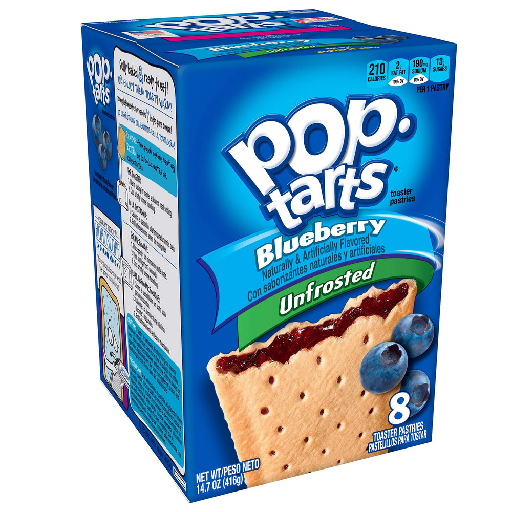 Pop-Tarts Unfrosted Blueberry box shown as a quick breakfast option