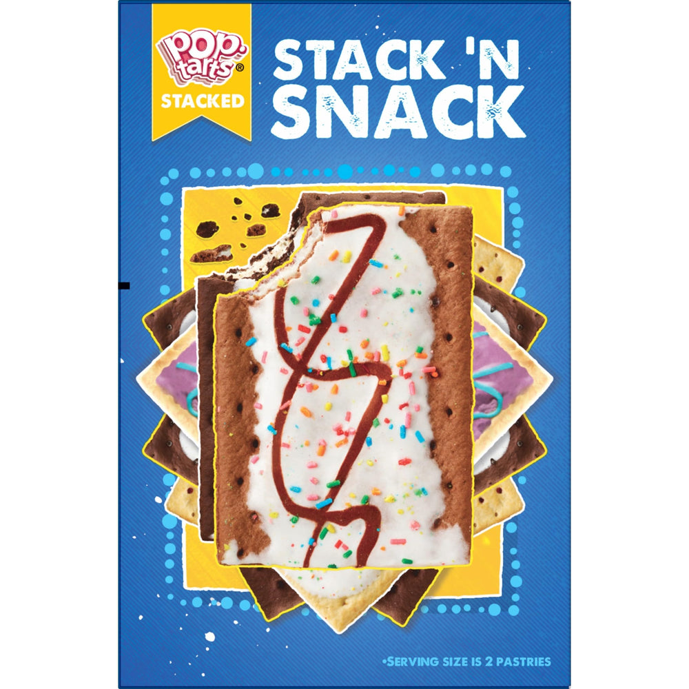 Pop-Tarts unfrosted strawberry toaster pastries on a snack tray for school.