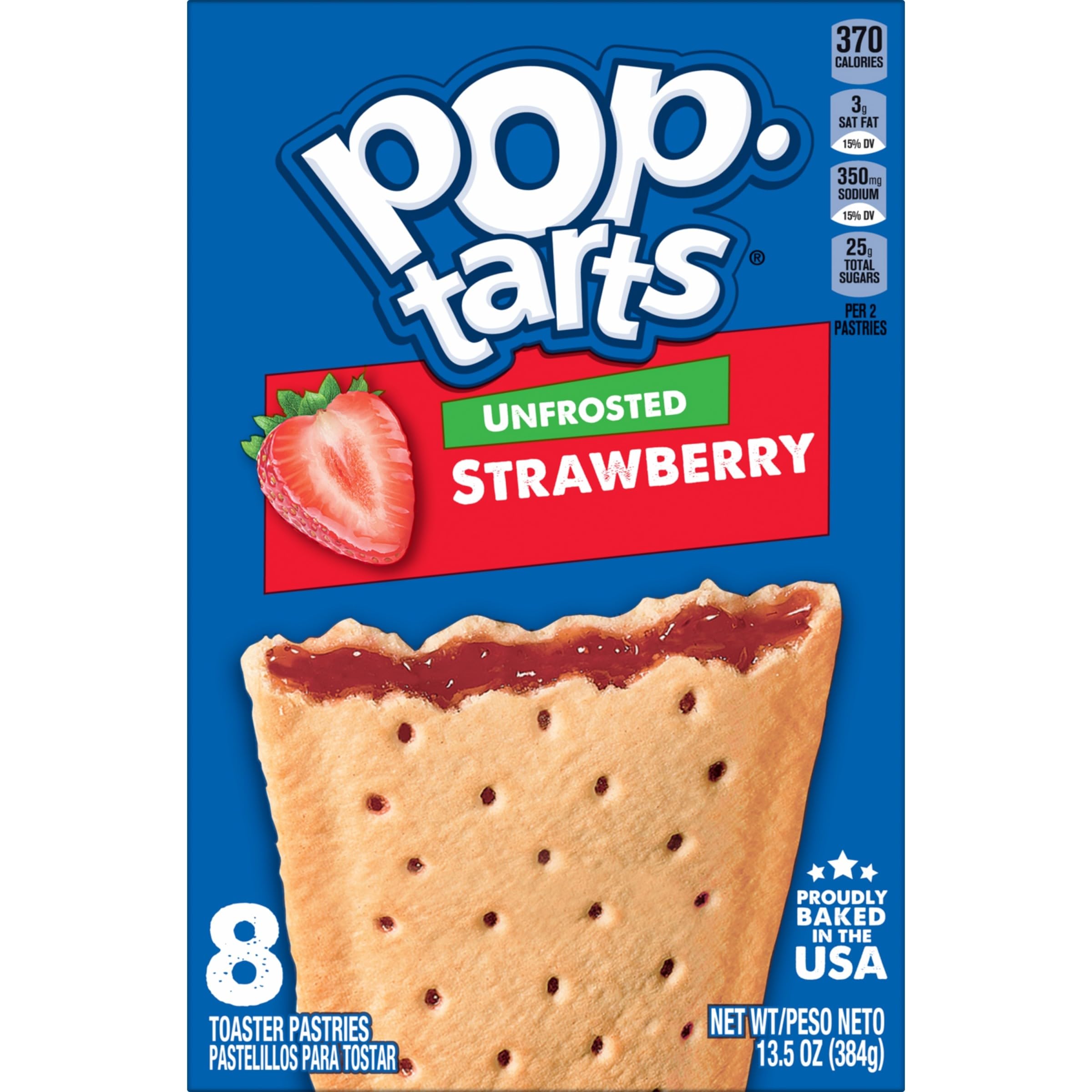 Pop-Tarts Unfrosted Strawberry served with milk as a dessert-ready treat.