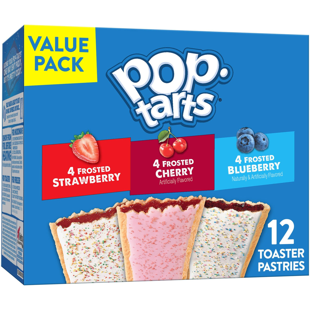 Pop-Tarts variety pack box front, grab-and-go breakfast option