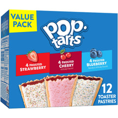 Pop-Tarts variety pack box front, grab-and-go breakfast option