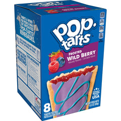 Pop-Tarts Wild Berry frosted toaster pastry close-up, ideal for quick breakfast.