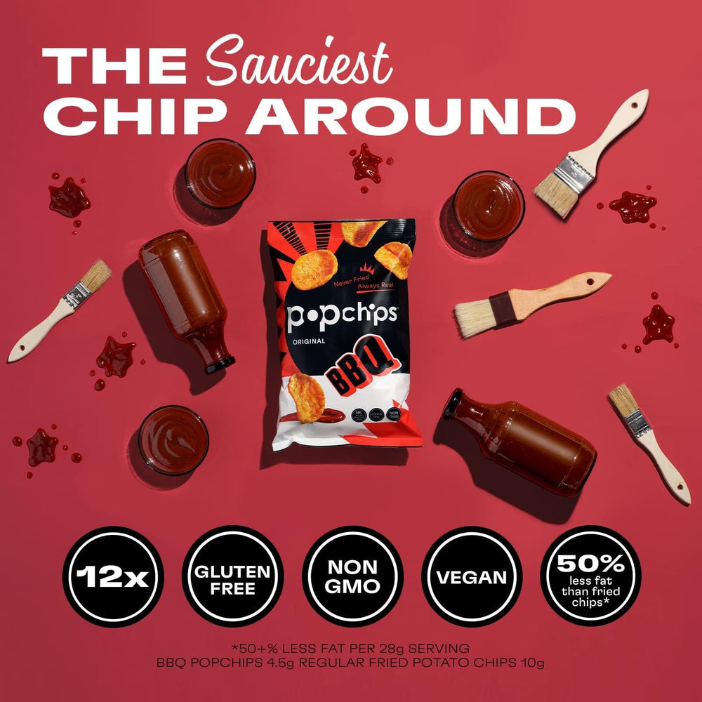 Popchips Barbeque plate scene offers a crunchy, savory snack.