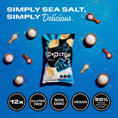 Popchips crisp texture low-calorie snack image for on-the-go cravings.