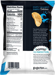 Popchips Sea Salt chips closeup – airy crunch and authentic potato flavor for snack rituals.