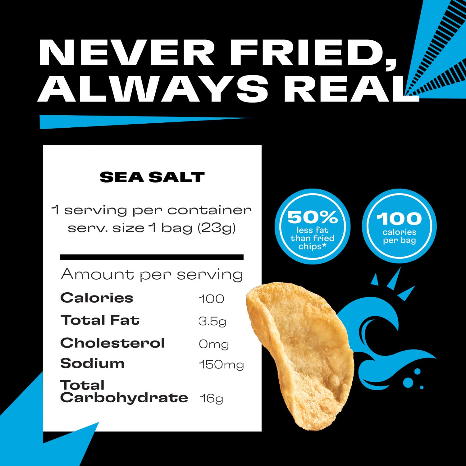 Popchips vegan and kosher-friendly chips in a 0.8oz bag.